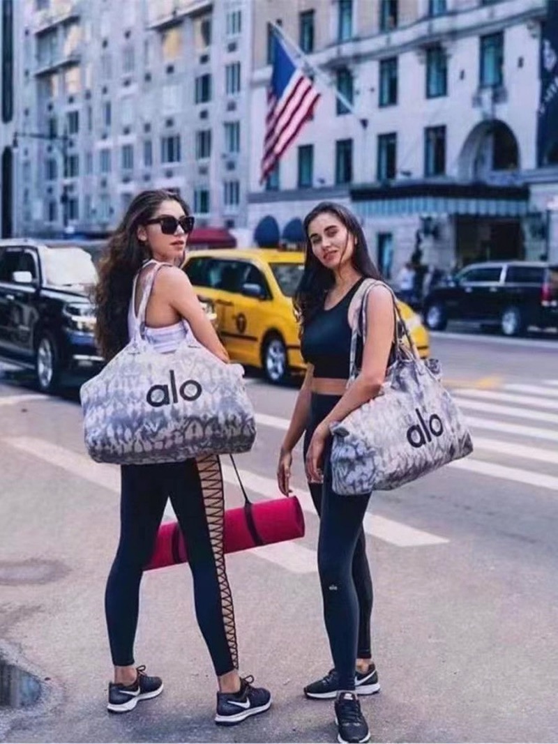Alo Yoga Canvas Shoulder Bag Unisex Large Capacity Shopping Tote Sports Gym Bag