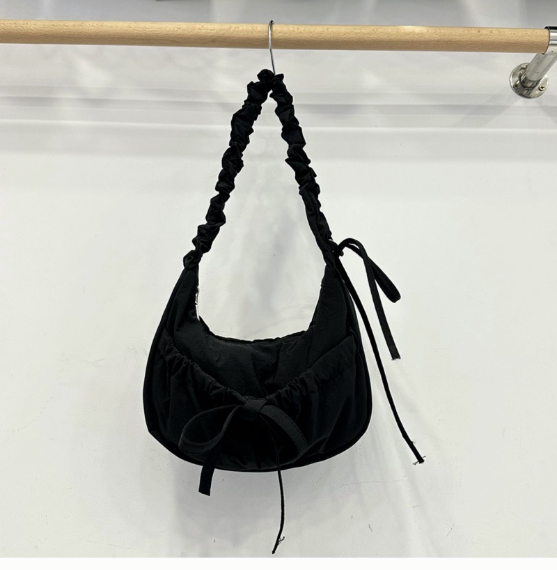 Nomore Korean Style Pleated Bow Shoulder Underarm Bag Women's Handbag Crossbody Dumpling Bag - Image 4