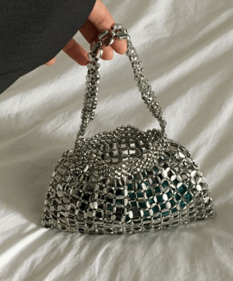 Nomore Silver Metallic Shiny Shoulder Bag Blogger Style