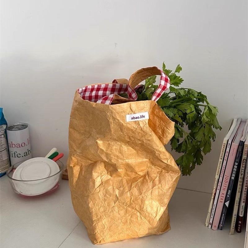 Korean Style Eco DuPont Paper Tote Bag Waterproof Tear Resistant Shopping Bag