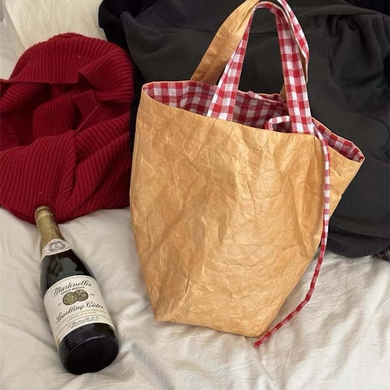 Korean Style Eco DuPont Paper Tote Bag Waterproof Tear Resistant Shopping Bag - Image 4