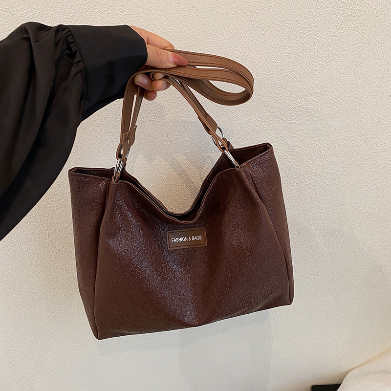 2025 New Large Capacity Vintage Underarm Bag Women Fashion Simple Commuter Single Shoulder Tote Bag - Image 3