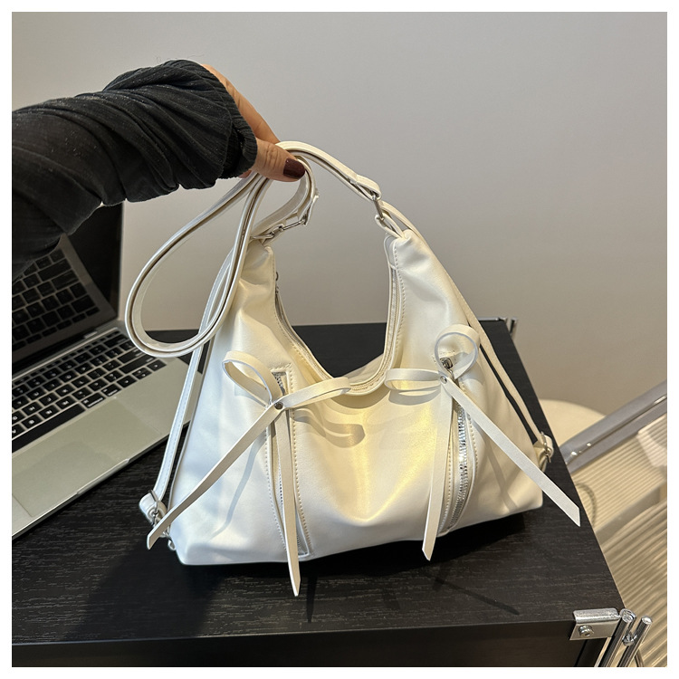 2025 New Bow Soft Multi-Use Dual Shoulder Tote Bag for Women Korean Design - Image 3