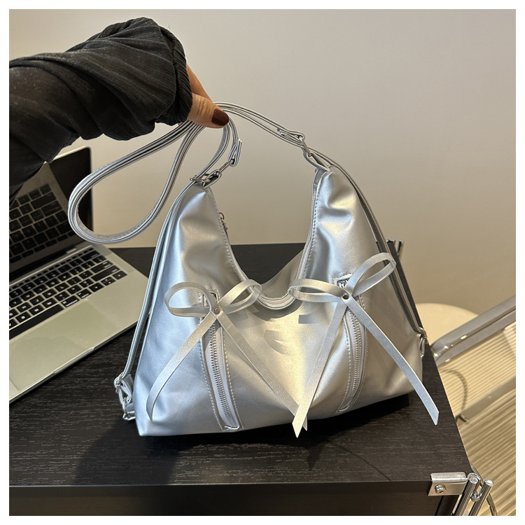 2025 New Bow Soft Multi-Use Dual Shoulder Tote Bag for Women Korean Design - Image 2