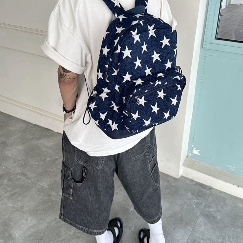 Mirenbu Star Print Large Capacity Backpack for College Students - Image 3