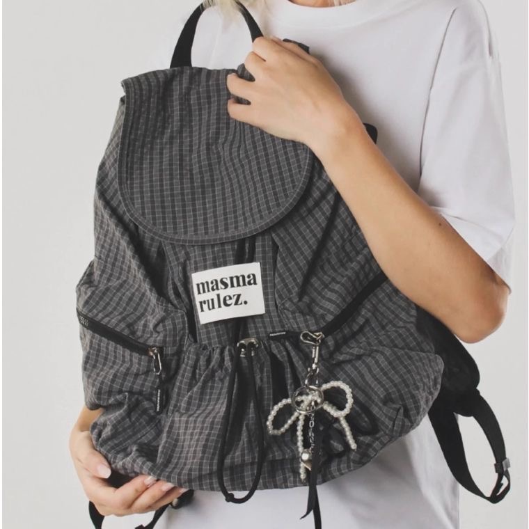 Plaid Backpack Casual Large Capacity Lightweight Korean Style Women’s Bag