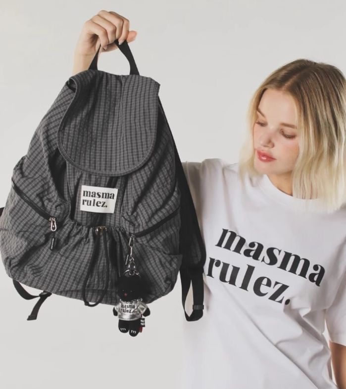 Plaid Backpack Casual Large Capacity Lightweight Korean Style Women's Bag - Image 3