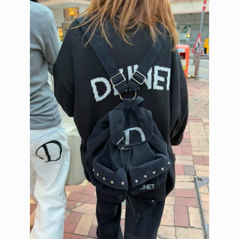 Deinet Backpack Korean Designer Brand 2025 Spring D Logo Rivet Casual Bag - Image 5
