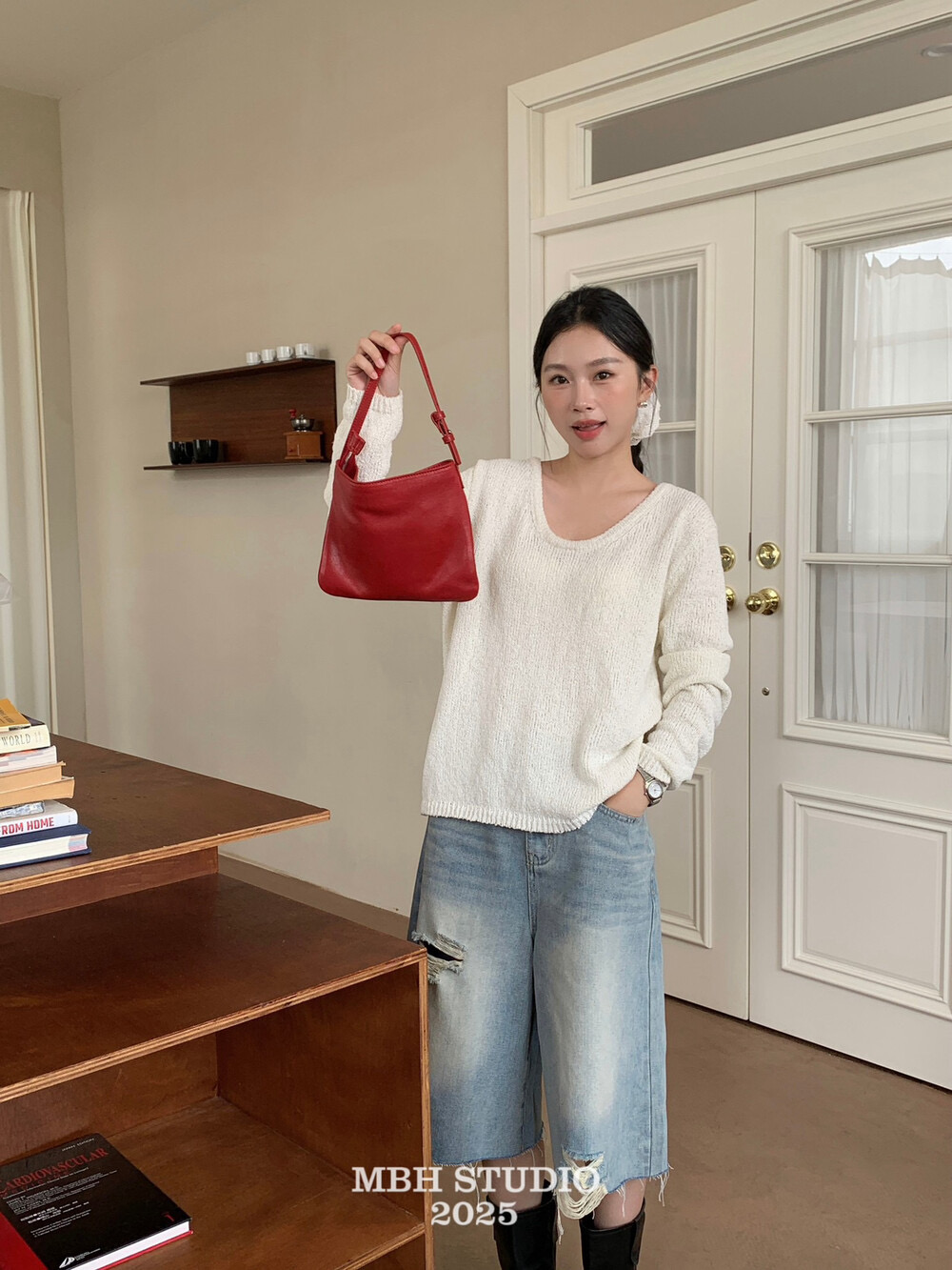 Minimalist Top Layer Vegetable Tanned Sheepskin Envelope Bag Casual Versatile Small Square Bag Handbag Crossbody with Extended Strap - Image 2